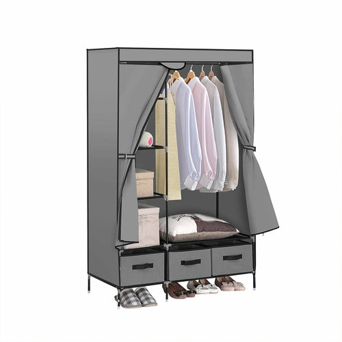 Levede Portable Clothes Closet Wardrobe Grey Storage Cloth Organiser