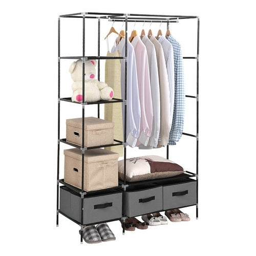 Levede Portable Clothes Closet Wardrobe Grey Storage Cloth Organiser