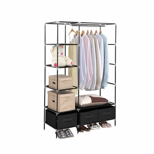Levede Portable Clothes Closet Wardrobe Black Storage Cloth Organiser