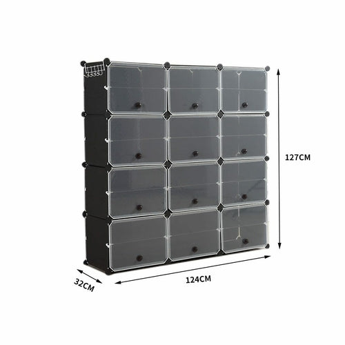 Cube Cabinet Shoe Storage Cabinet Organiser Shelf Stackable DIY 8 Tier
