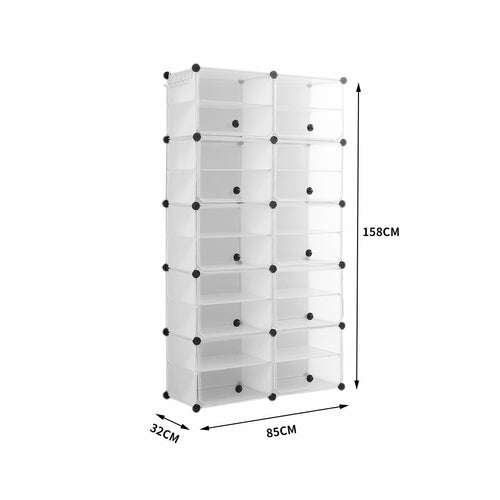 Cube Cabinet DIY Shoe Storage Cabinet Organiser Rack Shelf Stackable
