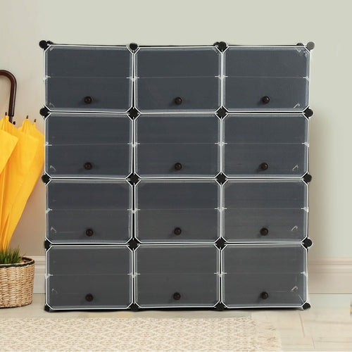 Cube Cabinet Shoe Storage Cabinet Organiser Shelf Stackable DIY 8 Tier