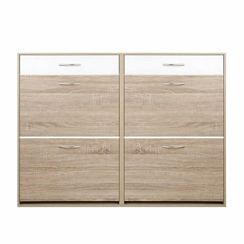 Artiss 2 Tier Shoe Cabinet - Wood