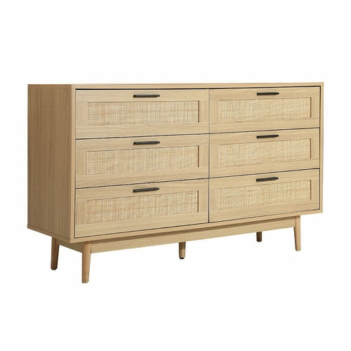 Artiss 6 Chest of Drawers Rattan Tallboy Cabinet Bedroom Clothes
