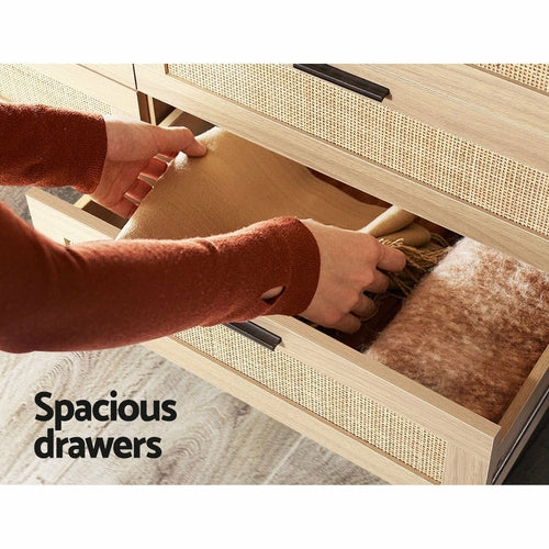 Artiss 6 Chest of Drawers Rattan Tallboy Cabinet Bedroom Clothes