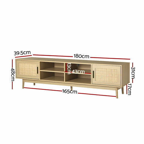 Artiss TV Cabinet Entertainment Unit Storage Cabinets Rattan Wooden