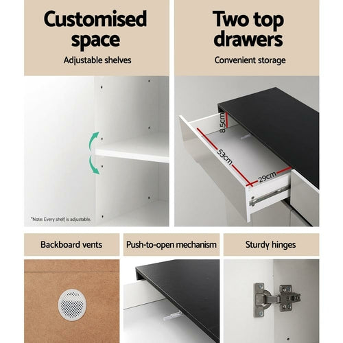 Artiss 120cm Shoe Cabinet Shoes Storage Rack High Gloss Cupboard Shelf